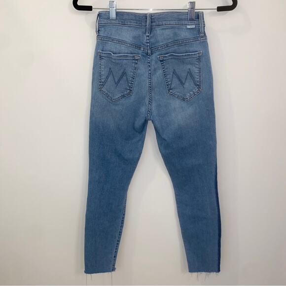 Mother Stunner Zip Ankle Step Fray in Light Kitty Racer Blue Denim Jeans size 25 - Picture 6 of 12